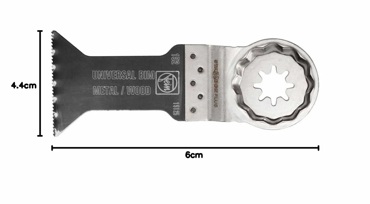 FEIN E-Cut uniwersalny brzeszczot do piły, szerokość 44 mm, długość 60 mm, Ve. 1 szt., mocowanie StarLock Plus, bimetal z falistymi zębami uniwersalnymi. Szerokie spektrum zastosowań