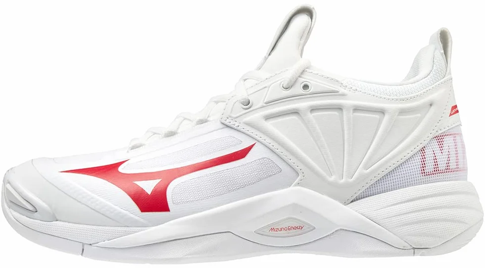 Mizuno Damskie buty do siatkówki Wave Momentum 2, Biały czerwony, 40 EU