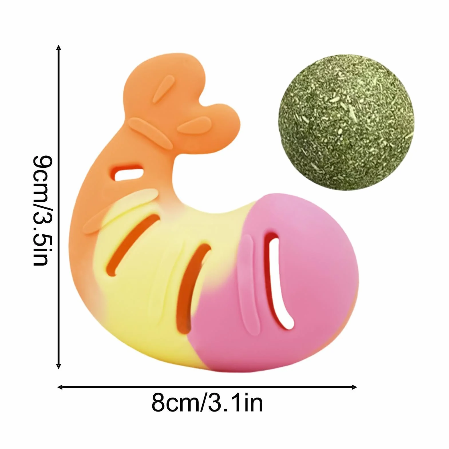 Kitten Play Toy - Shrimp Shape Chew, Stress Relief with Catnip Fun, Aid, Interactive Toy, Cat Entertainment for Indoor Outdoor Home Apartment Birthday Holiday Daily Activity at Living Room