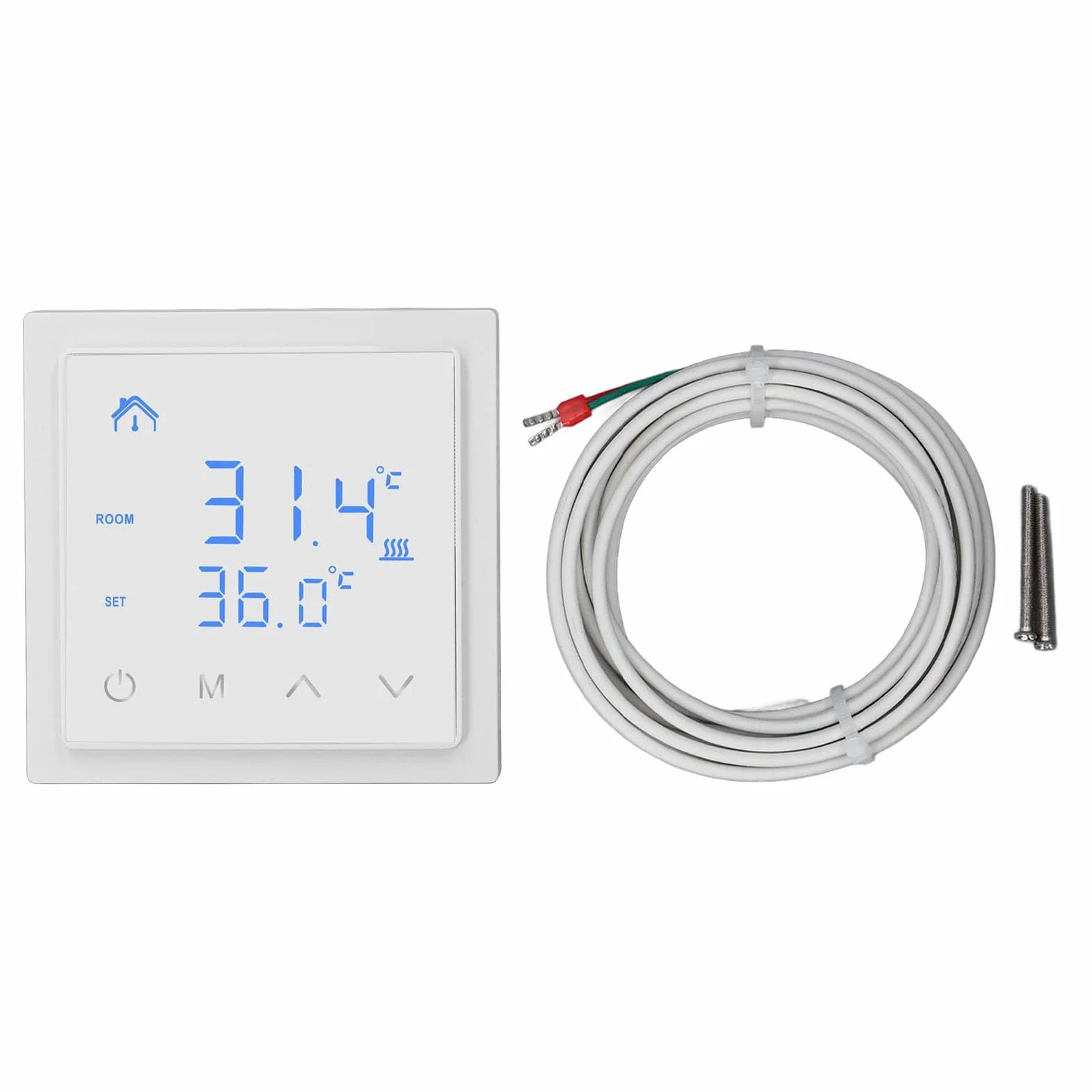 Elektryczny Licznik Ogrzewania Podłogowego Termostat 16A AC85V-250V Montowany na ścianie Inteligentny Termostat dla Domu Hotelu