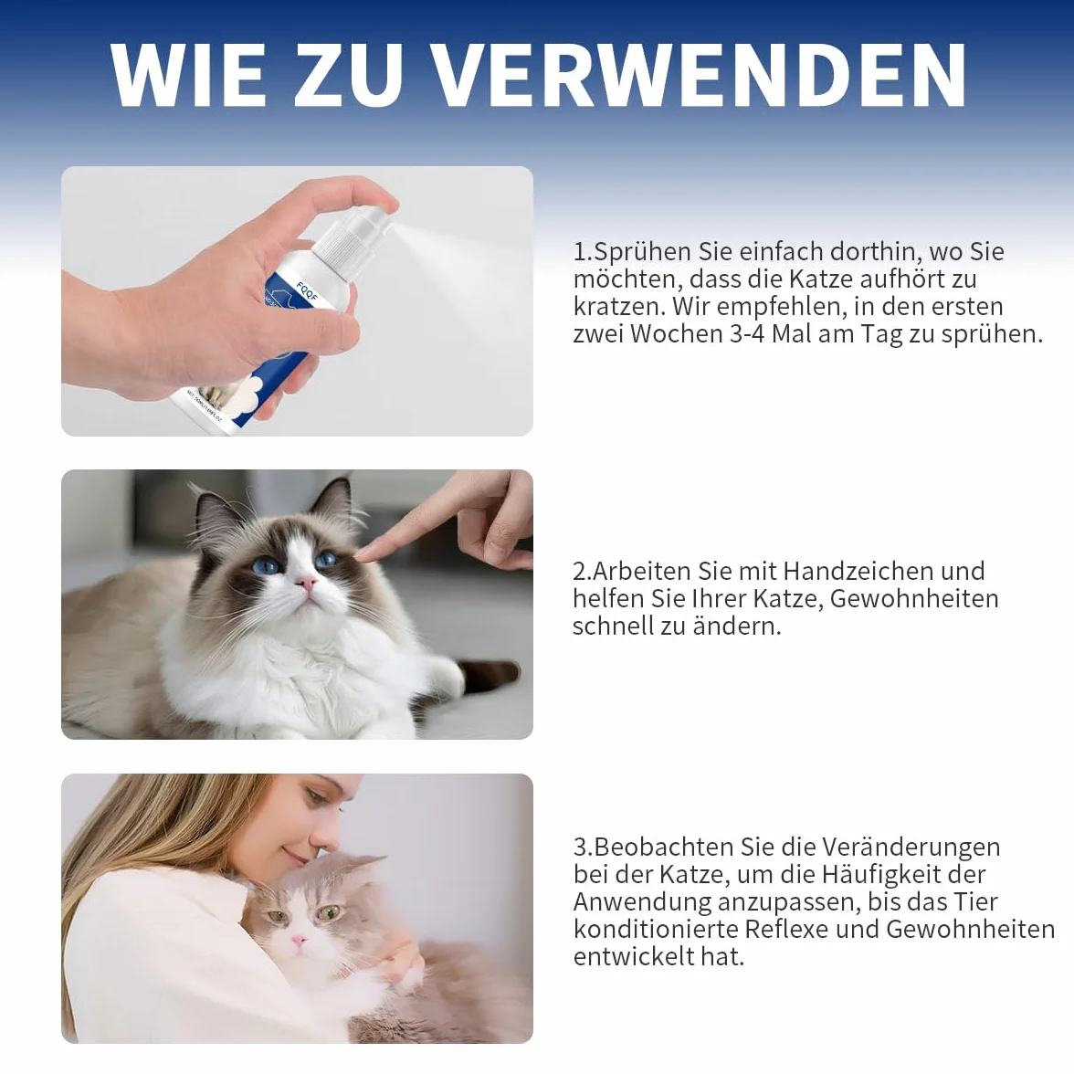 Spray do odstraszania kotów, odporny na zarysowania, do użytku wewnątrz i na zewnątrz, wysoce skuteczny, naturalne składniki, oddawanie moczu i zarysowania, 50 ml