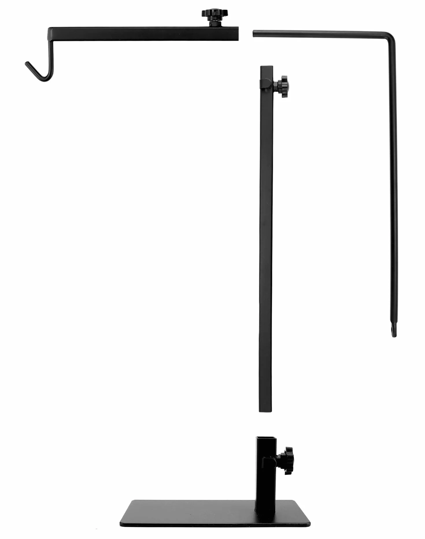 QWORK® Uchwyt lampy gadów do klatki siedliskowej, stojak na lampę grzewczą dla gadów, żółwi, gekonów pająków, regulowana wysokość 38-64 cm, szerokość 20-30 cm