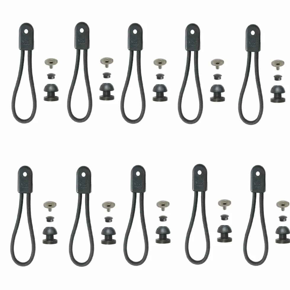 10 zestawów Stayput Shock Cord Loop Bungee Clip Pull Tie Down Tarp Canvas Pokrętła do Marine Truck Car RV Boat Covers
