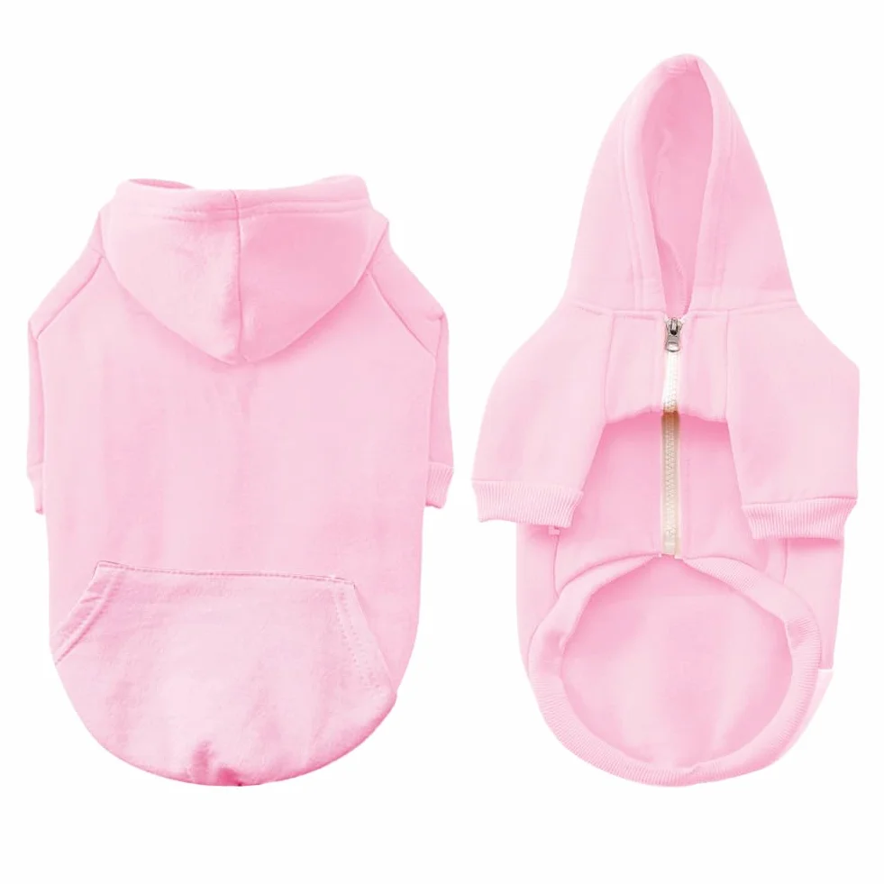 meioro Zip Hooded Pet Pullover, pies, koty ubrania, ładny, ciepły, francuski buldog, mops(Różowy,XXL)