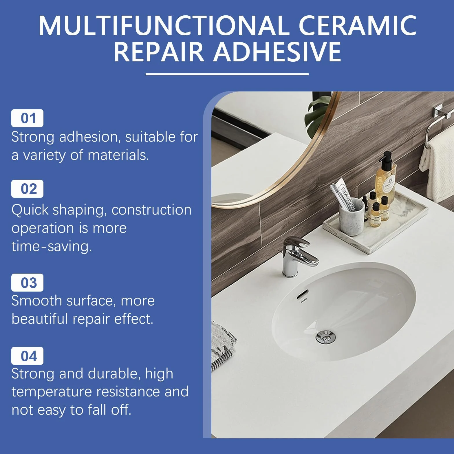Wielofunkcyjny klej ceramiczny – mocny klej AB do porcelany, ceramiki, drewna, szkła, tworzywa sztucznego, naprawy butów, wodoodporny, odporny na wysokie temperatury, zestaw naprawczy do filiżanek