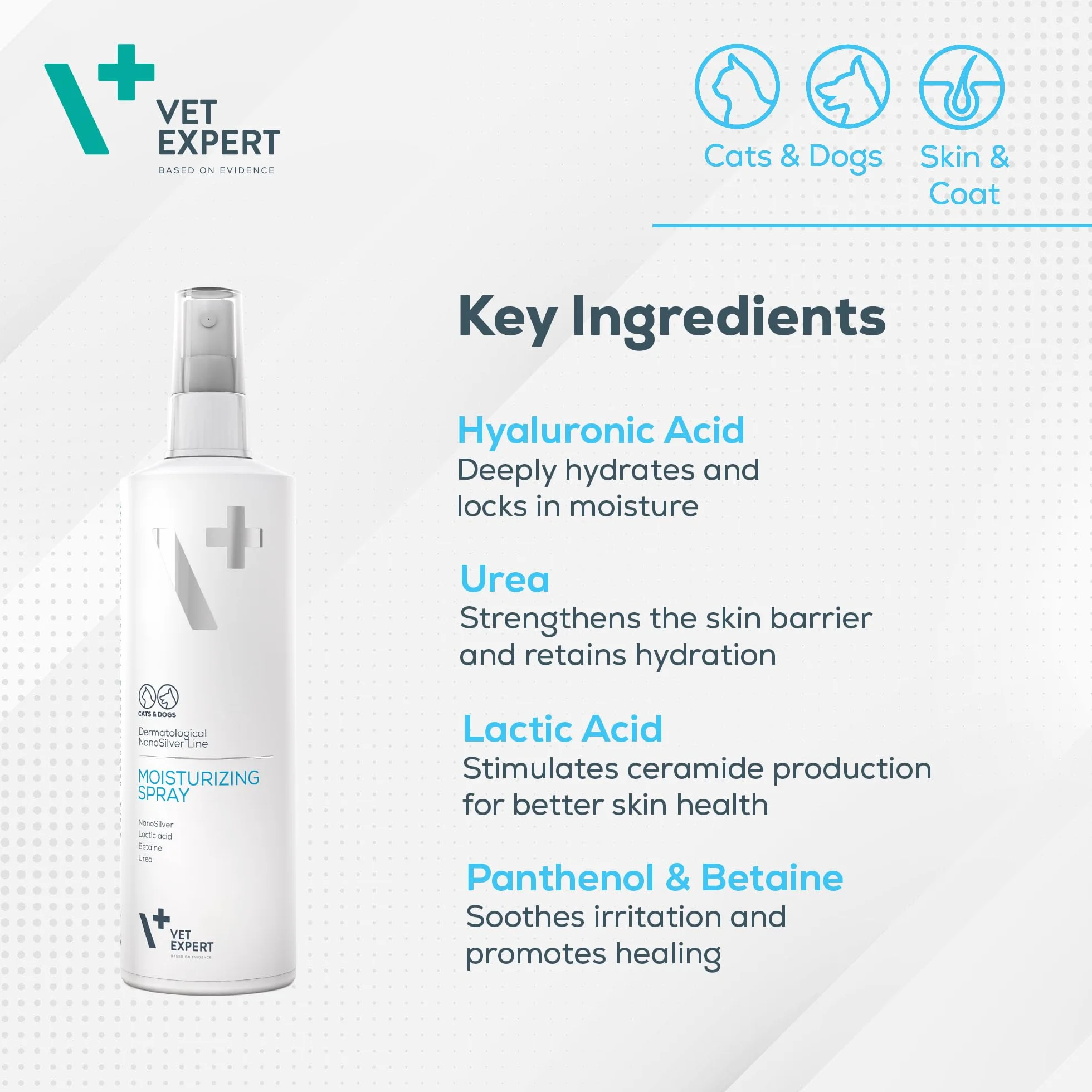 VET EXPERT MOISTURIZING SPRAY - spray nawilżający dla psów i kotów 100 ml
