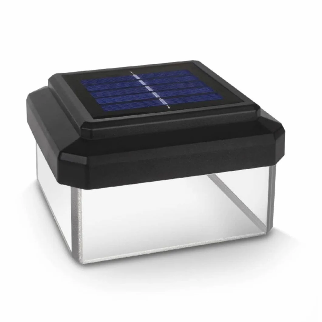 Green Blue GB128 Lampa Solarna LED 100x100 na Słupek, Lampa Ogrodowa z Czujnikiem Zmierzchu, Kolor Ciepły Biały (4000K), Czarna, Zewnętrzna Lampa Słupkowa Idealna do Ogrodu, na Podwórko