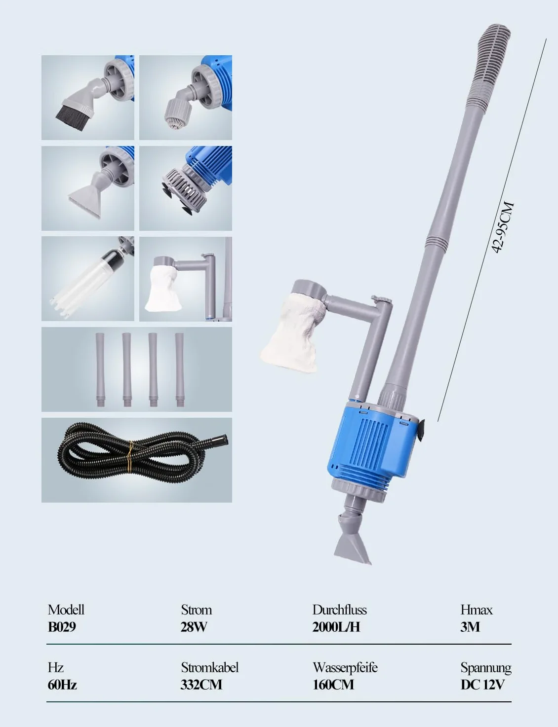 Boxtech elektryczny środek do czyszczenia akwariów 28 W