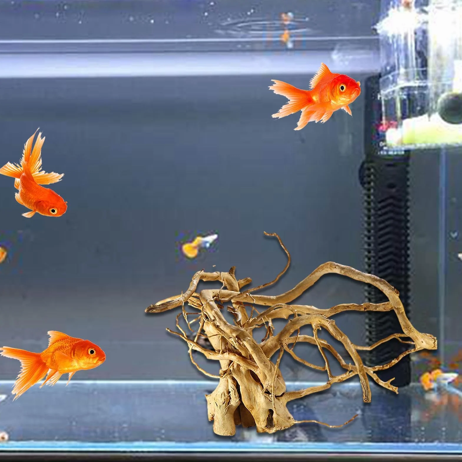 Zbiornik żółwia drewniany korzeń drzewa - lite gałęzie drewna gadów dekoracja terrarium | pnia drzewa roślina terrarium akcesoria do akwarium | symulacja siedliska gałęzi drewna terrarium roślina
