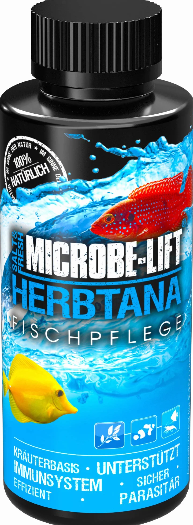 MICROBE-LIFT Herbtana - preparat pielęgnacyjny na bazie ziół do optymalnego wsparcia układu odpornościowego w przypadku ryb w każdym akwarium z wodą morską i słodkowodną, 118 ml