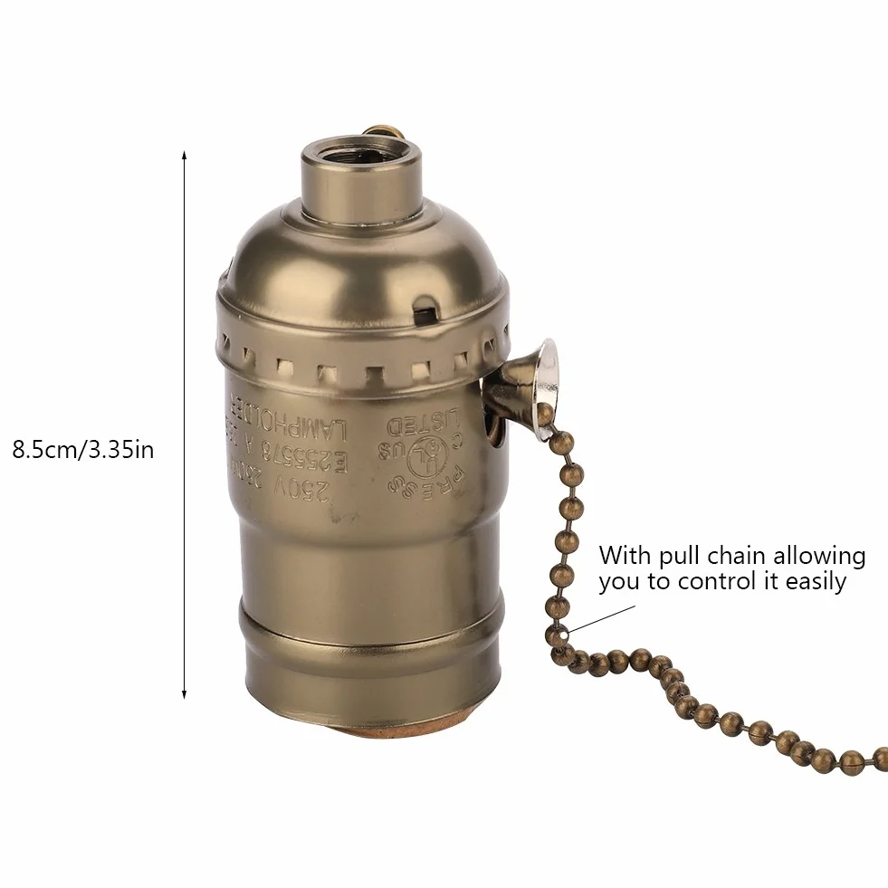 Aluminiowa lampa stołowa, oprawka E27, antyczna miedź, podstawa lampy z zamkiem błyskawicznym, lampa biurkowa, oświetlenie, podstawa śrubowa (brązowa)