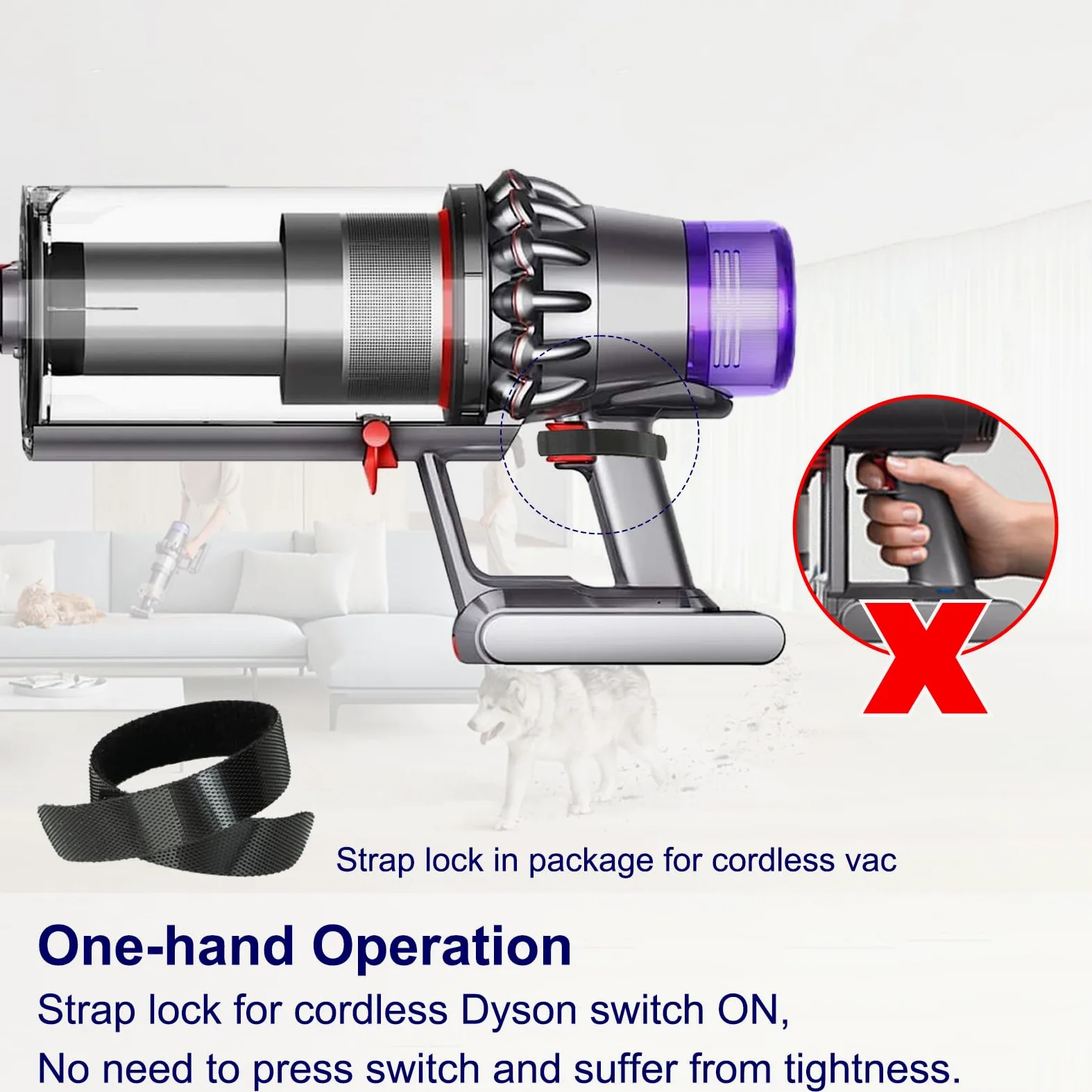 Portek Przystawka próżniowa do sierści psa do bezprzewodowego Dyson V15 V12 V11 V10 V8 V7 V6 G5 GEN5 Outsize V6, zestaw narzędzi do pielęgnacji podkładu dla zwierząt domowych z adapterem węża