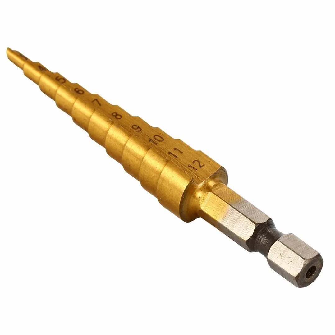 Wiertła schodowe z surowego metalu z tytanu otwory na wiertła Rozmiar 3-12Mm BI106
