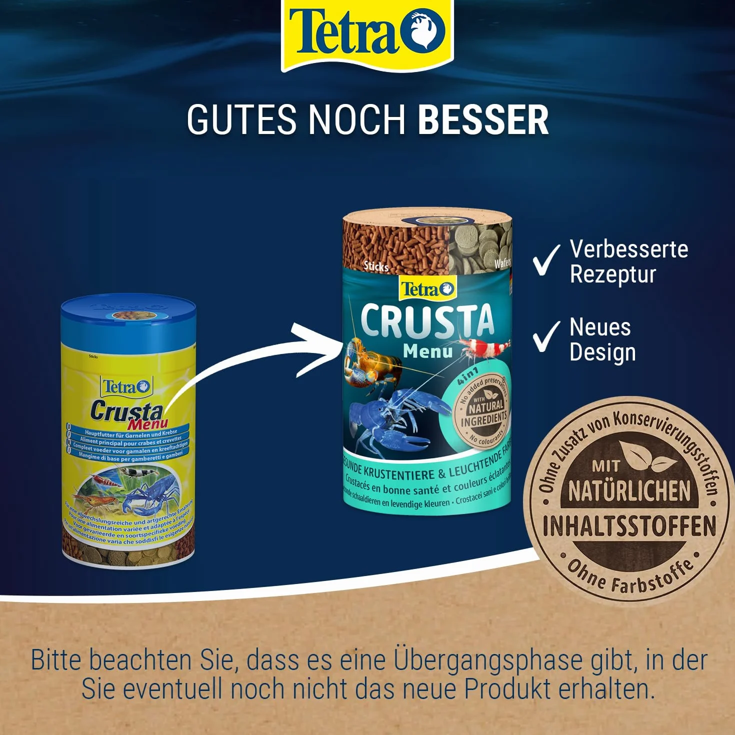 Tetra Crusta Menu – karma 4 w 1 z patyczkami, granulkami, wazami i granulatami do krewetek i raków, dla urozmaiconej diety, puszka 100 ml