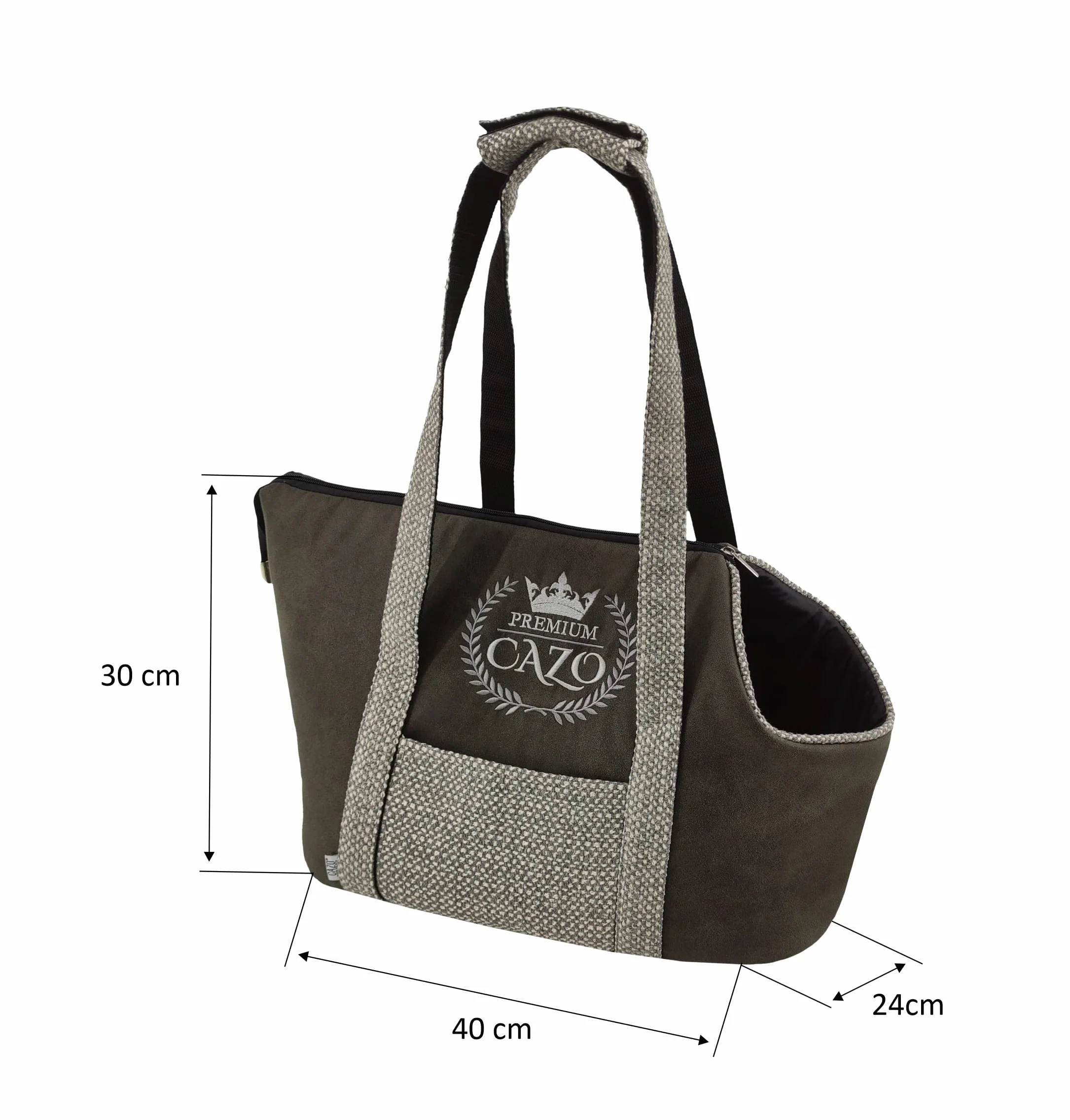 Torba transportowa CAZO Premium 30 x 40 x 24 cm, kolor szary, elegancka, LPMG1001