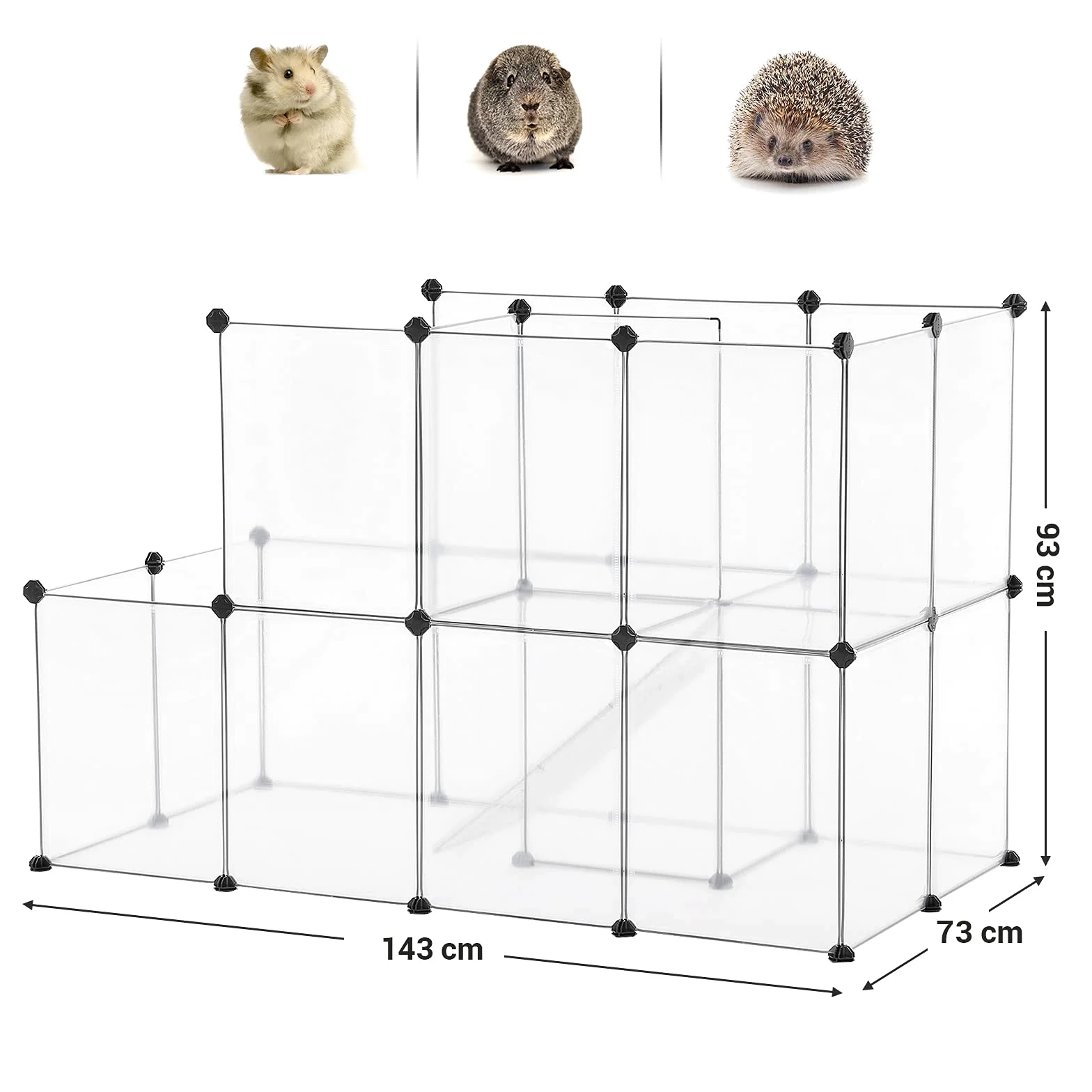SONGMICS Klatka dla świnek morskich DIY z tworzywa sztucznego biała LPC03W