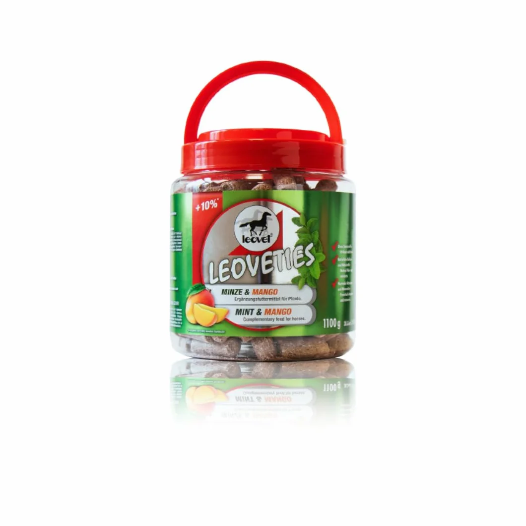 Leovet Leoveties Mięta i Mango | 1,1 kg | Suplement diety dla koni | Przekąski do treningu lub nagrody | Bez sztucznych aromatów i dodatków | Zgodność z ADMR