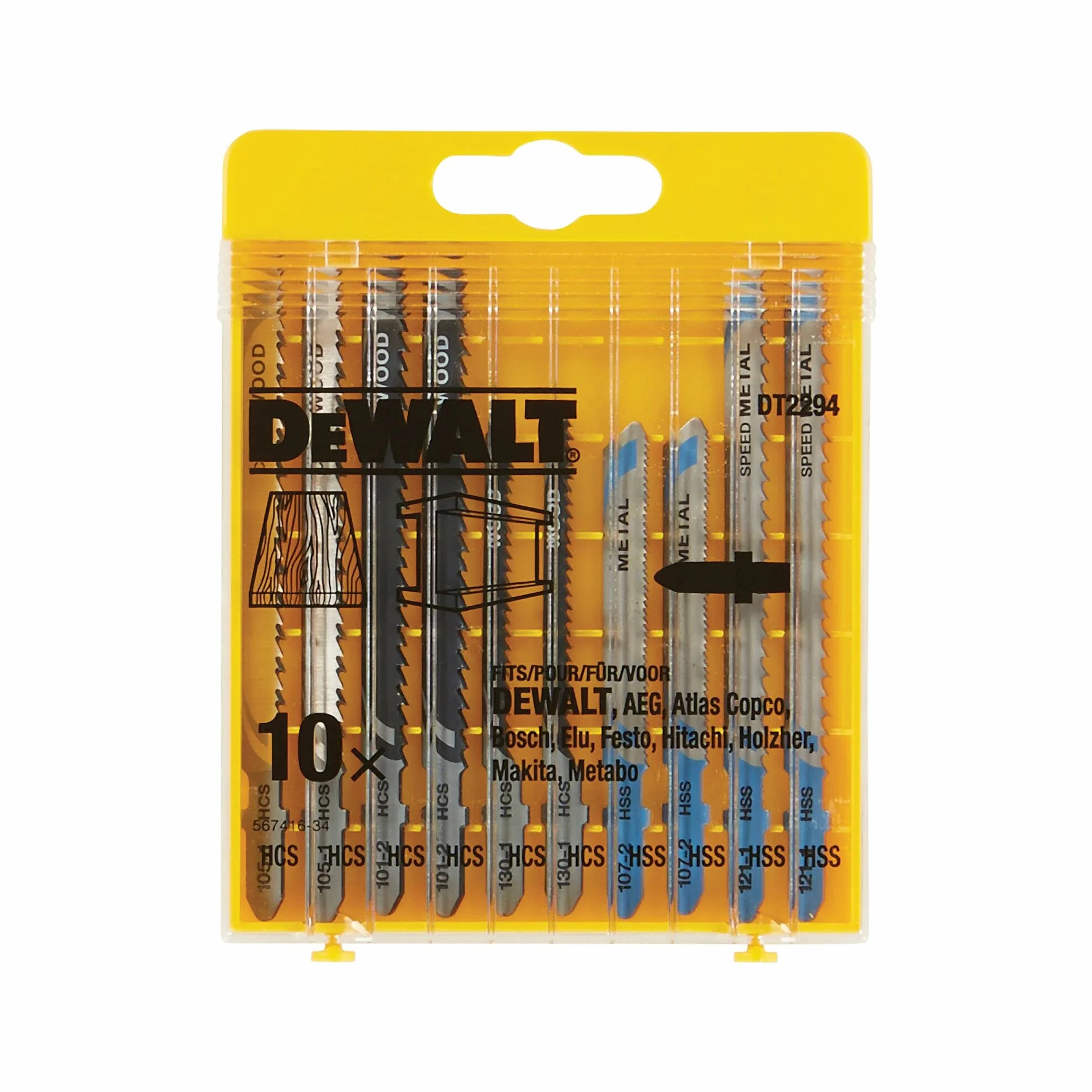 DeWalt HCS DT2294 zestaw brzeszczotów do wyrzynarki (10-częściowy, do drewna i metalu)
