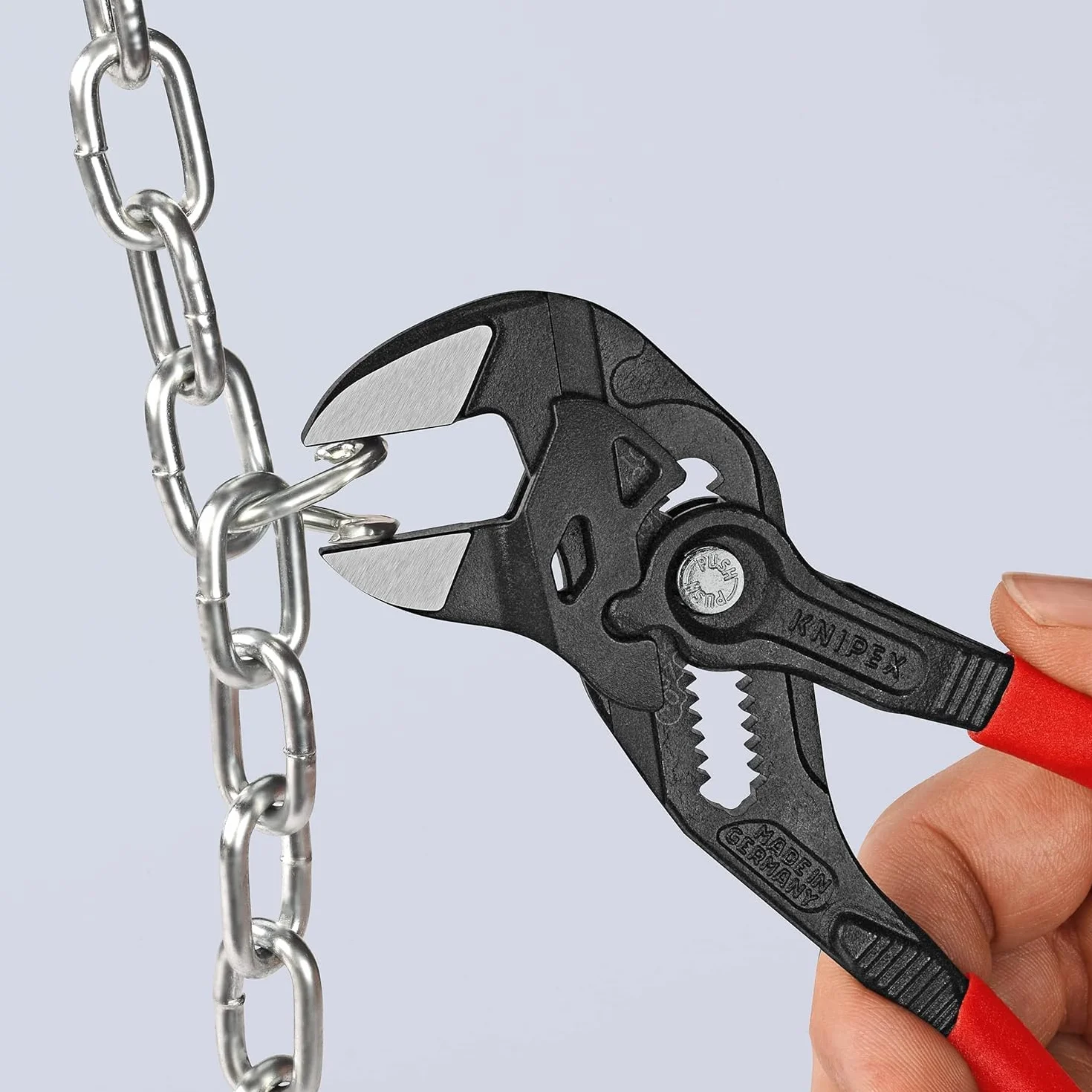 KNIPEX Szczypce-klucz szczypce i klucz w jednym narzędziu w opakowaniu z zawieszką fosforanowana, szara pokryte antypoślizgowym, 86 01 180 SB