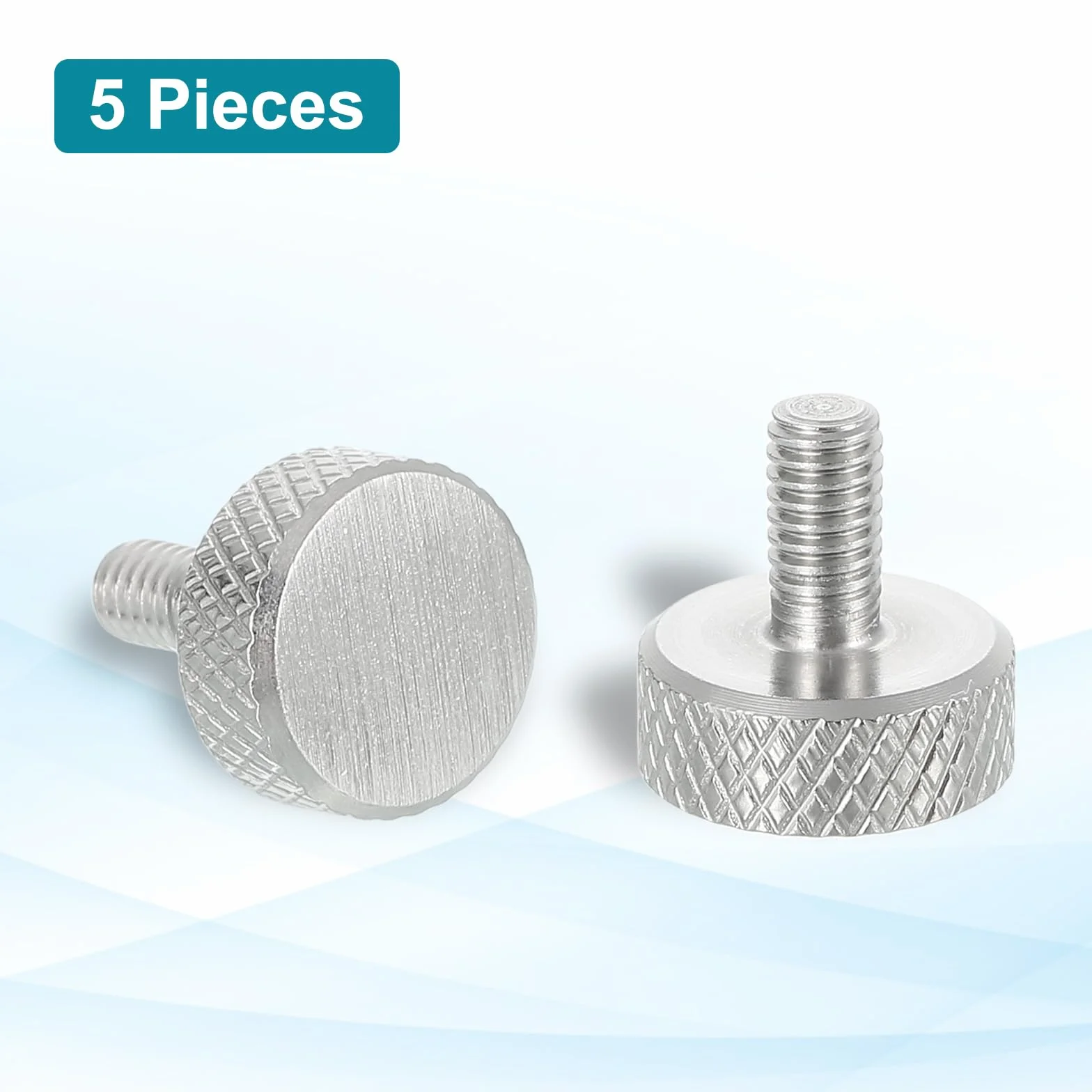 QUARKZMAN 5 sztuk płaskich śrub radełkowanych M4 x 6 mm, wkręty do suwmiarki, stal nierdzewna 304, diamentowe śruby z łbem radełkowanym, gałki uchwytowe, śruby zaciskowe, mocowanie gwintowane ręcznie