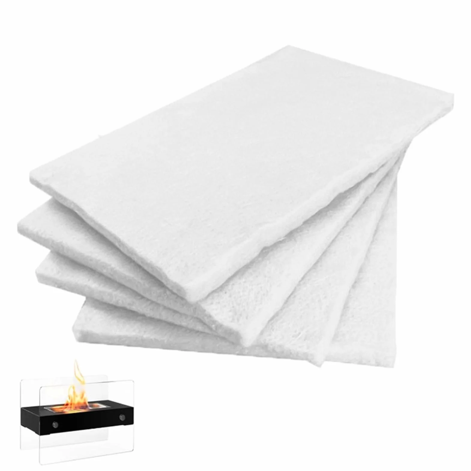 Wełna ceramiczna 30x20 cm 4 sztuki gąbka do pieca kominkowego na bioetanol