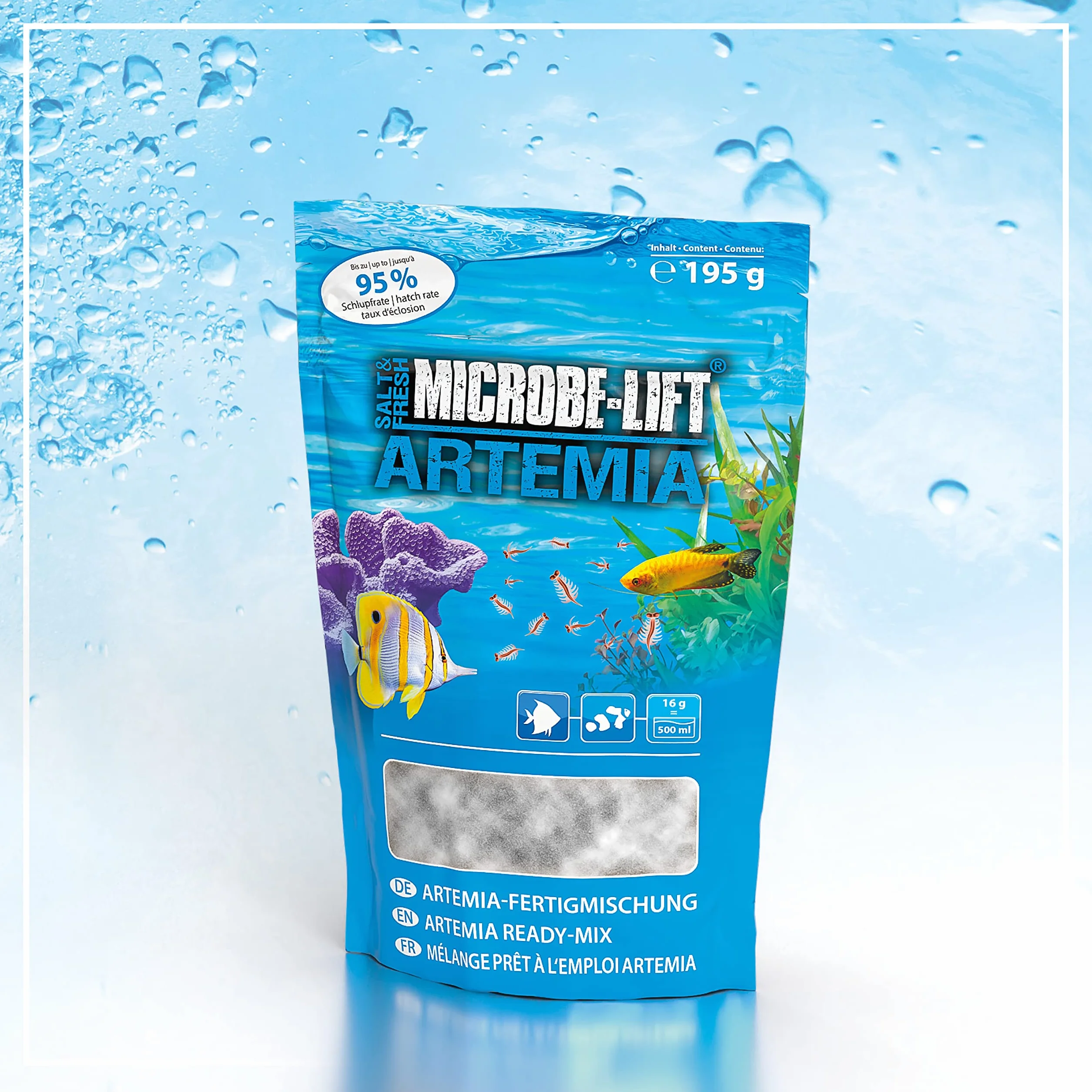 MICROBE-LIFT Artemia ready mix żywy pokarm dla ryb akwarium morskie słodkowodne 195 g