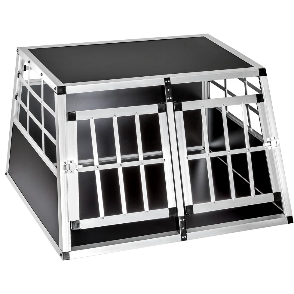 tectake Aluminiowa skrzynia transportowa dla psów Double Klein