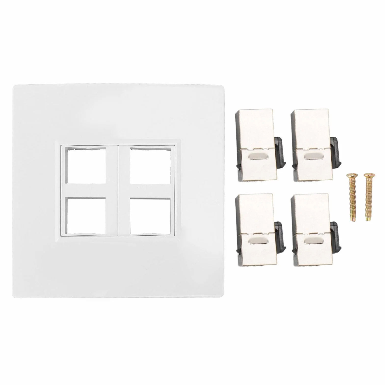 Płyta Czołowa Ethernet CAT6 4-portowy żeński do żeńskiego Gniazdo ścienne do CAT5 CAT5E CAT6 CAT6A