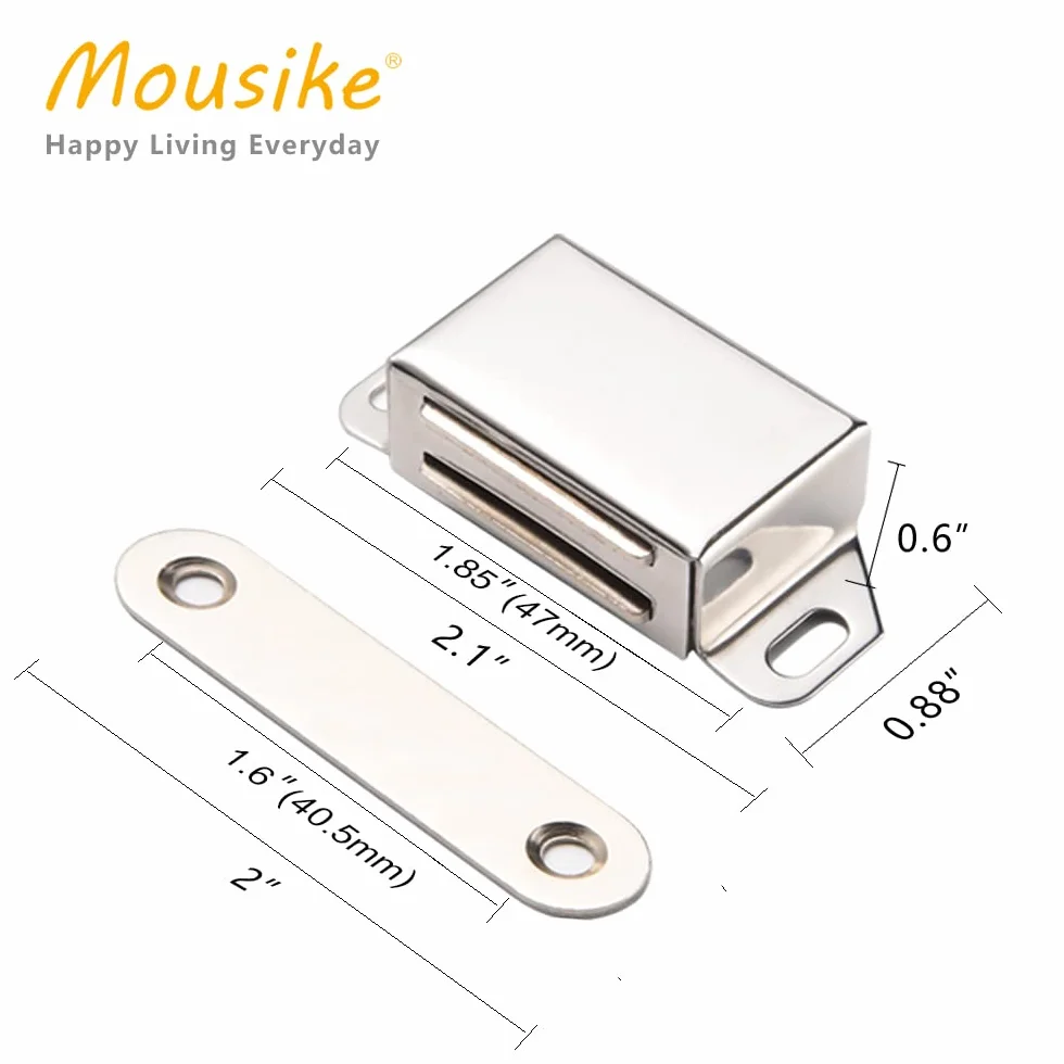 Mousike Magnesy do szafek 15 kg ze stali nierdzewnej magnetyczny zaczep do drzwi