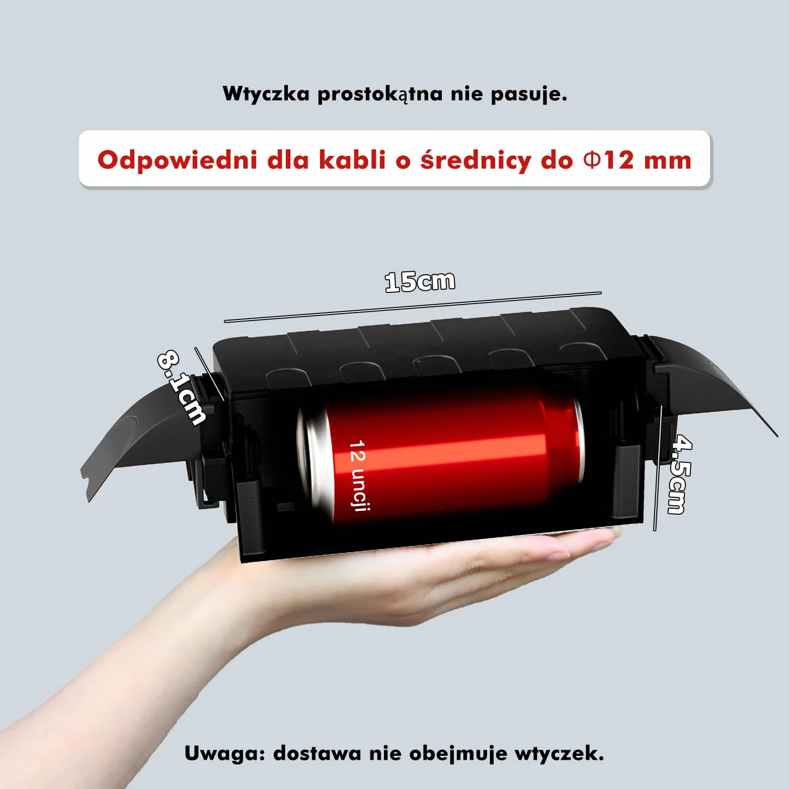 RESTMO Wodoszczelny pojemnik na kable IP55 (15 x 8,1 x 4,5 cm) - elektryczny ze zdejmowanymi osłonami, odporny na warunki atmosferyczne do przedłużaczy, gniazd ogrodowych, zegara zewnętrznego (kolor