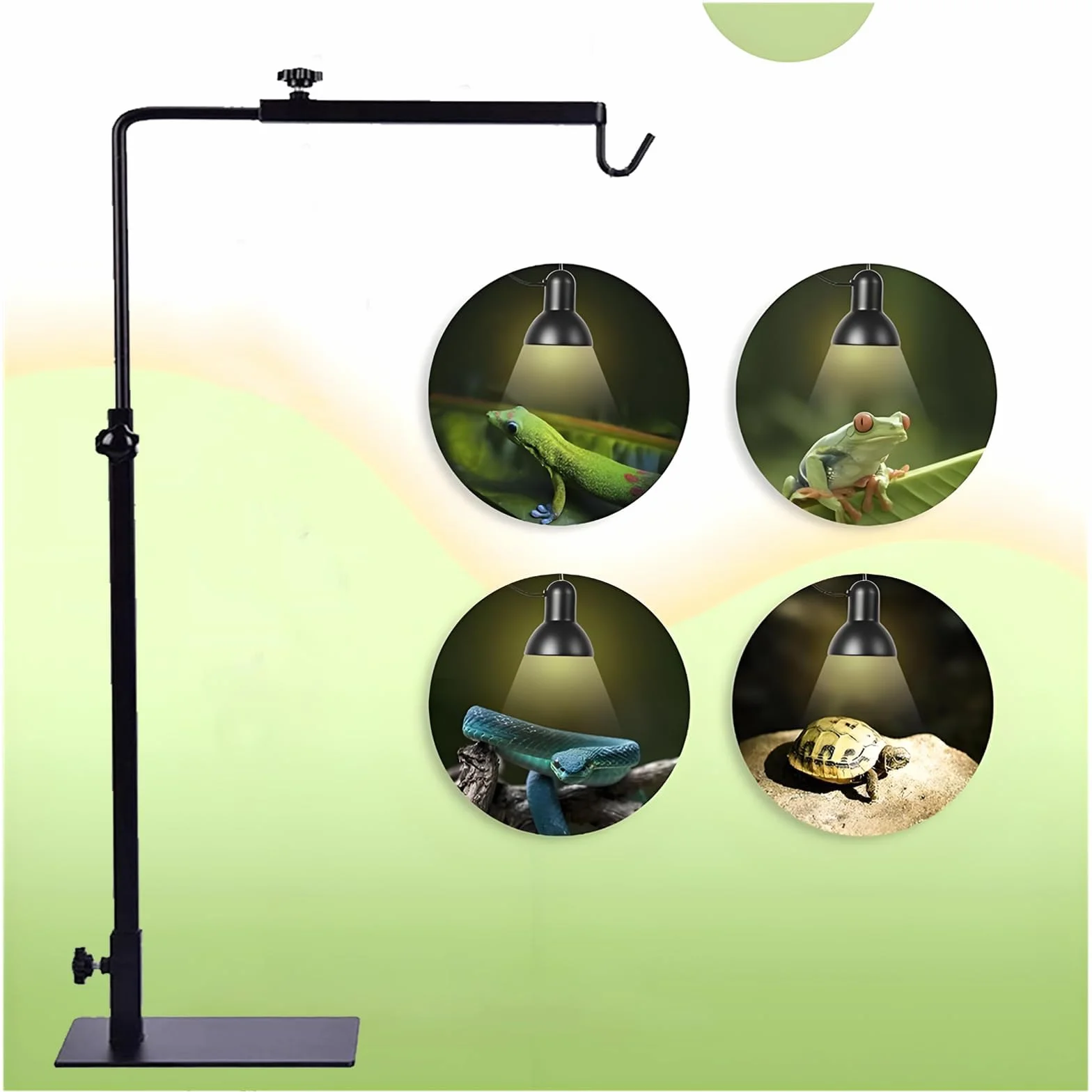 Stojak do lampy dla gadów, terrarium, regulowana wysokość 50-94 cm, szerokość 25-45 cm, uchwyt lampy dla gadów, żółwi, pająków, gekonów, jaszczurek