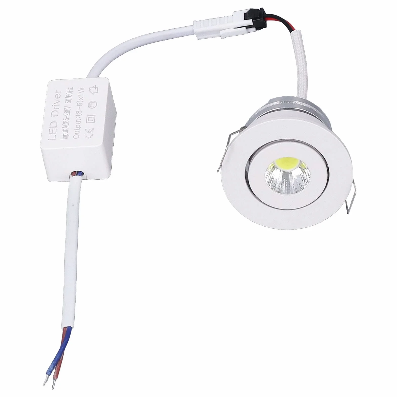Cryfokt Oprawa Wpuszczana Mini LED, Stabilne Odprowadzanie Ciepła, Aluminium, Biała, do Toalet, Werand, pomieszczeń Zbiorczych [regulowana, Praktyczna, wszechstronna] (Ciepłe białe światło 3000K)