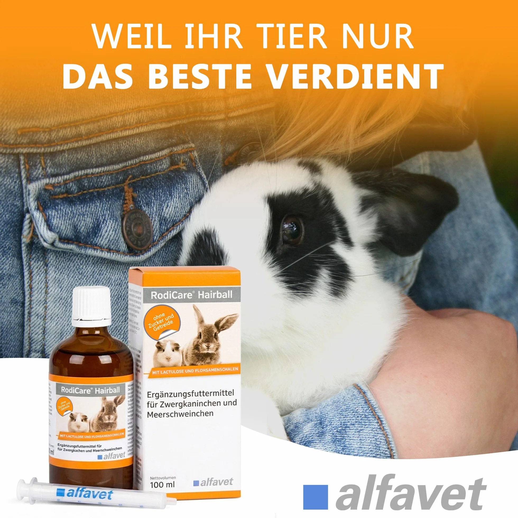 alfavet RodiCare Hairball Suplement diety dla królików i świnek morskich 100 ML