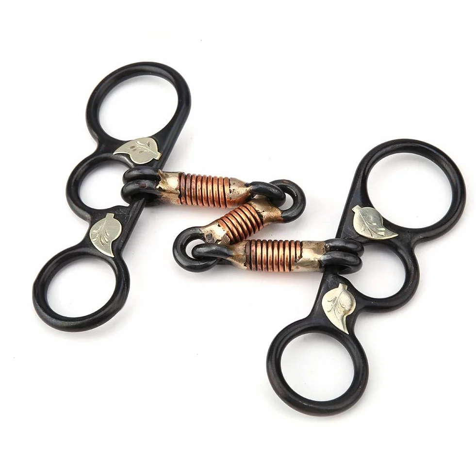 Sheens Western pierścień uniwersalny konia Trense stal szlachetna miedź Roller Jointed Mouth Snaffle Bit drut nawijany usta