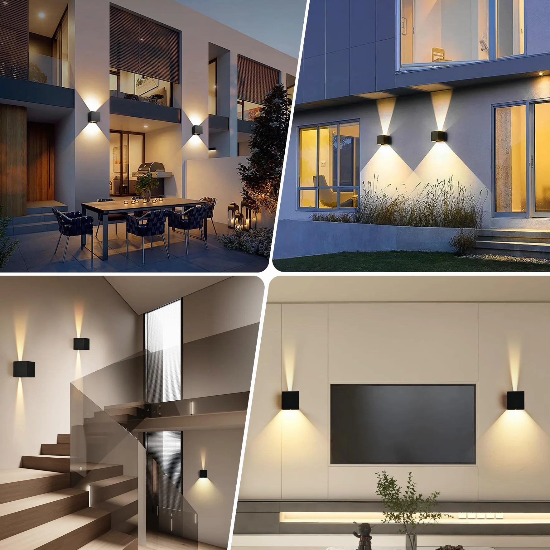 KYOTECH 1 lampa ścienna z czujnikiem ruchu, 12 W, wodoodporna lampa ścienna, IP65, 1320 lm, czarna, regulowany kąt wiązki, oświetlenie wewnętrzne/zewnętrzne, ścienne z dotykowym sterowaniem