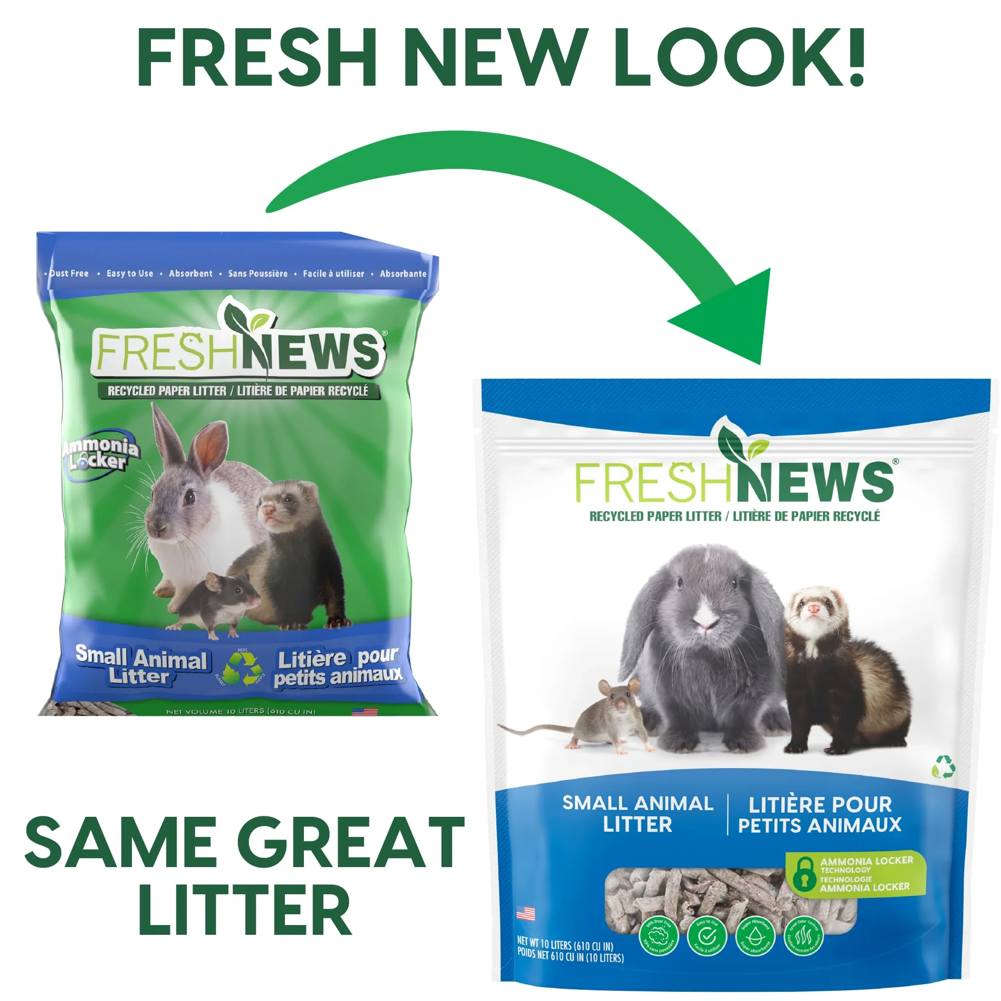Fresh News Żwirek dla małych zwierząt, szary, 10 litrów