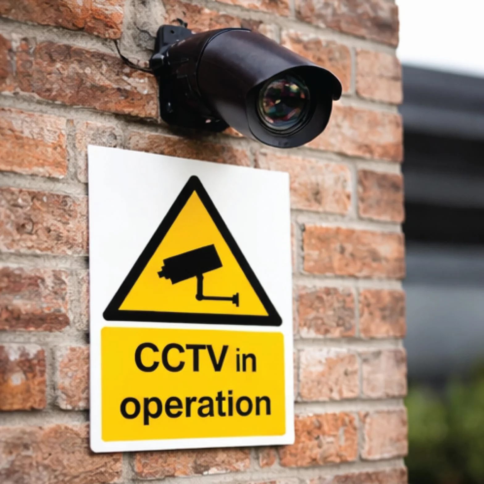 Znak ostrzegawczy CCTV plastikowy sztywny 1 mm A5 210 x 148 mm