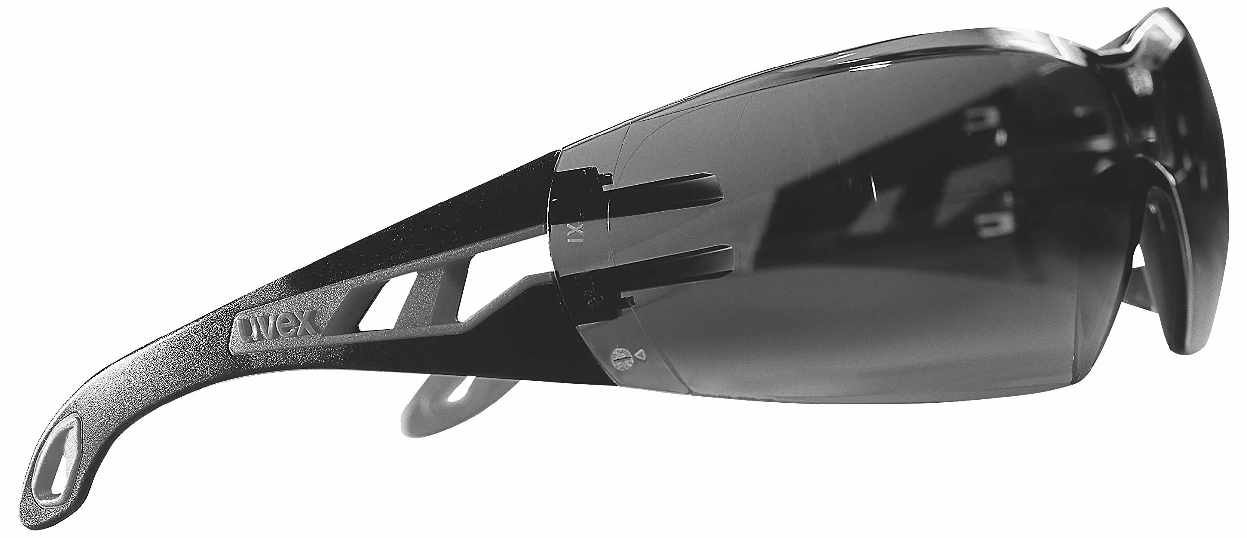 uvex pheos s okulary ochronne Supravision Extreme nie zawierają metali zaparowywane odporne na zarysowania przyciemniane czarno-szare