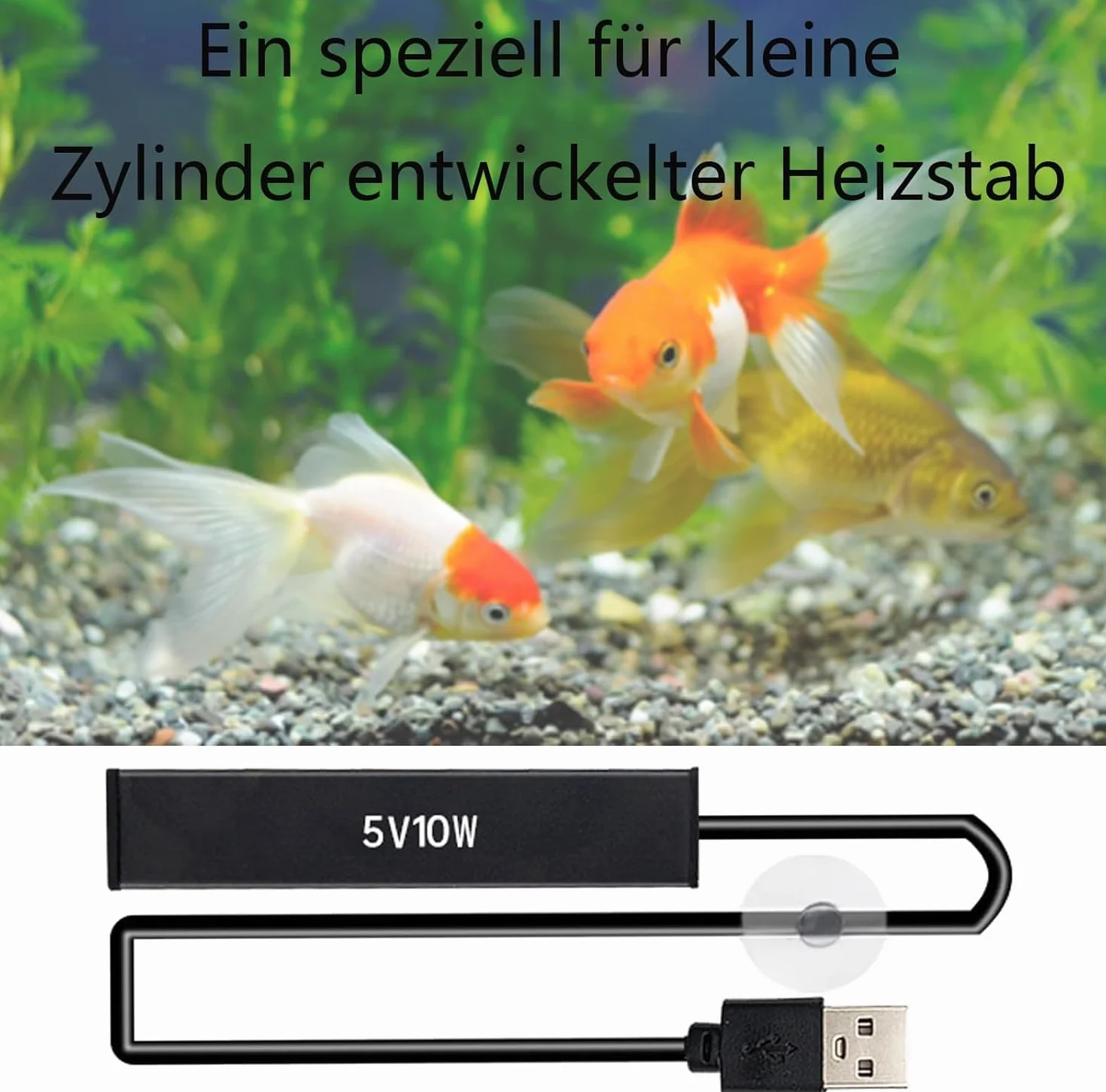 GERUI Nano Akwarium 10 Litrów Grzałka Ogrzewanie 200l USB