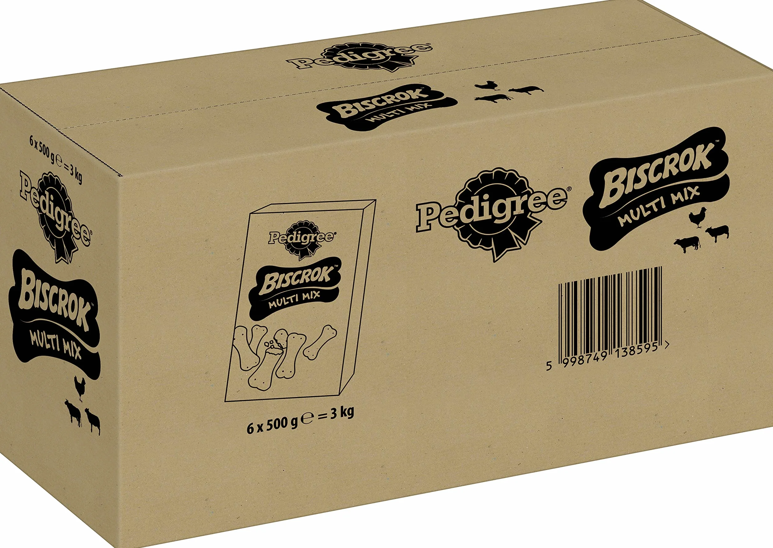 Pedigree Biscrok Przysmaki dla Psa, Miks, 6 x 500 g