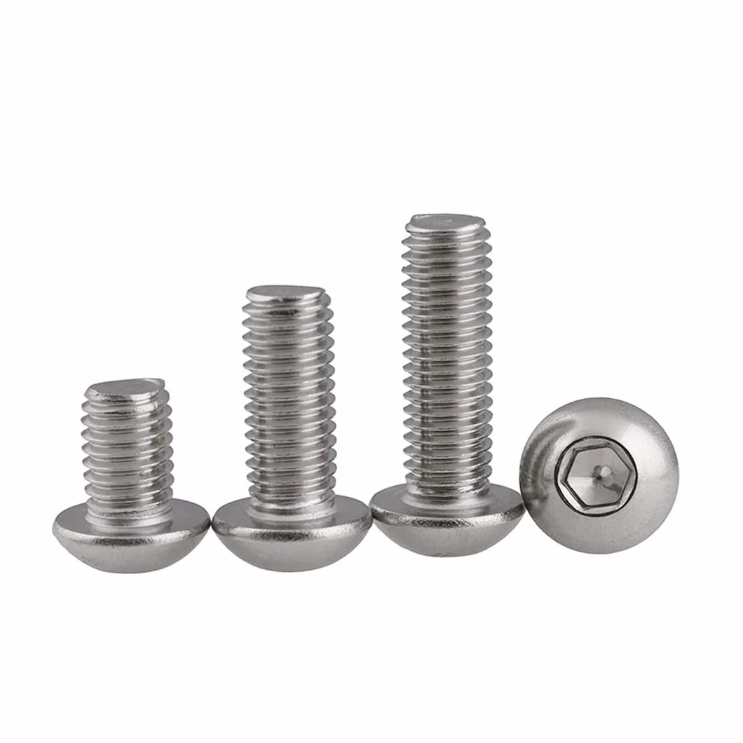 Śruby z łbem kulistym Śruby z gniazdem sześciokątnym ze stali nierdzewnej Śruby z łbem kulistym, M2.5 * 4mm,100 pcs
