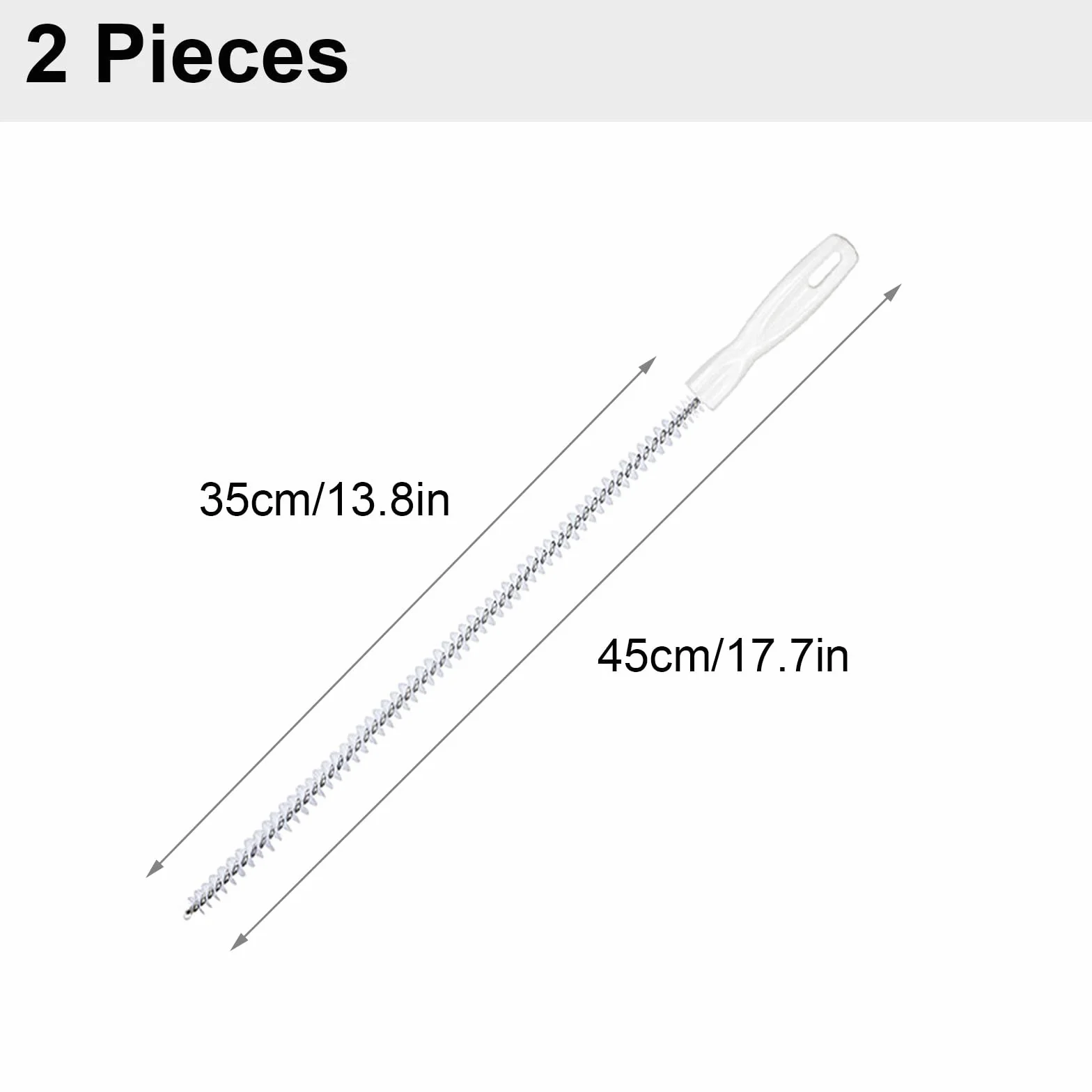 KEYRI 2-częściowa szczotka do czyszczenia odpływu, elastyczna szczotka do czyszczenia zlewu 45 cm, do odblokowywania odpływów i węży, narzędzie do drenażu do łazienki, kuchni (2 sztuki)
