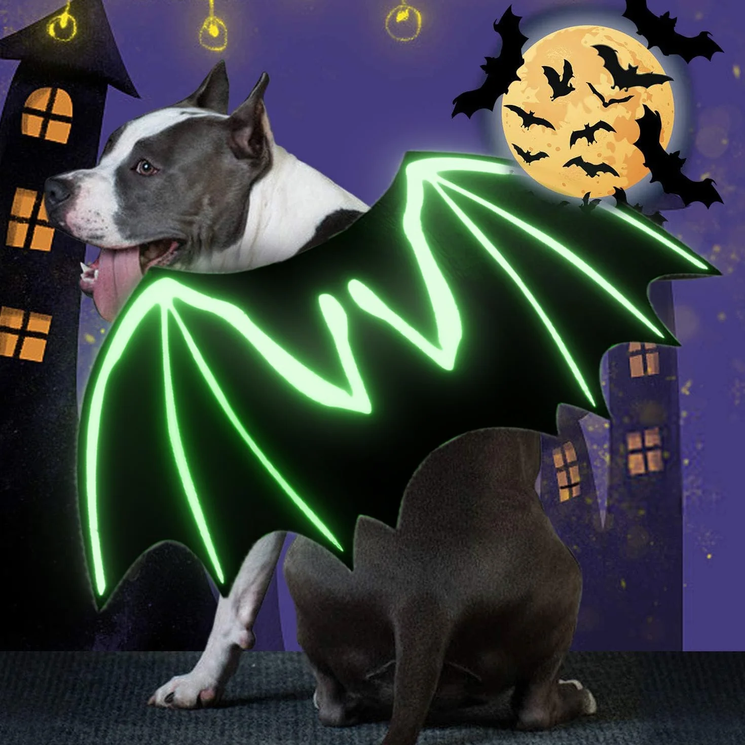 LIBNRTY skrzydła nietoperza dla psa, kostium na Halloween dla psa, stopień dużego psa, kostium nietoperza, strój na Halloween, do dekoracji dużych średnich psów na cosplay