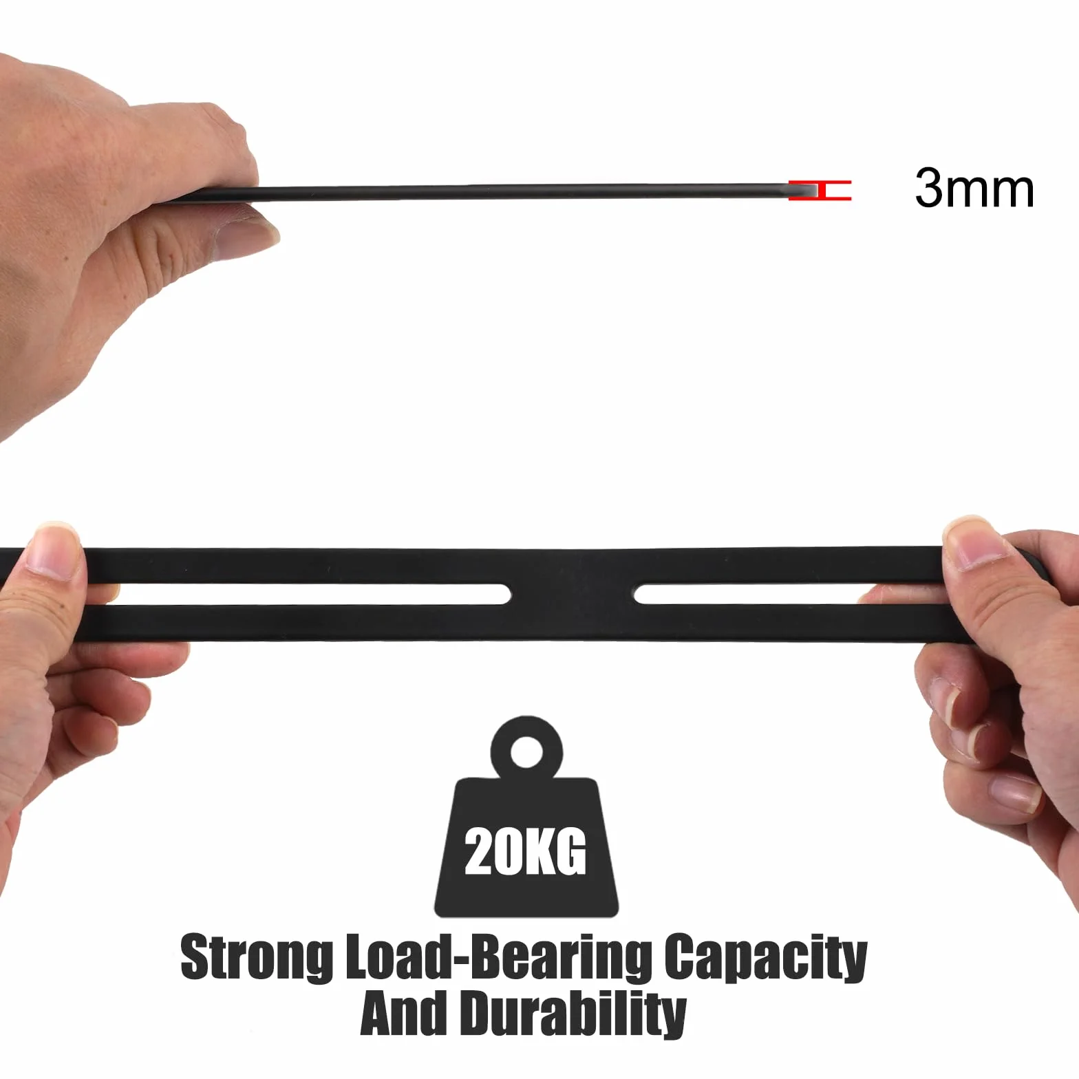 2 zestawy mocowania skrzynki pocztowej, 280 x 24 mm czarne metalowe wsporniki mocujące z nakrętkami do mocowania skrzynek pocztowych do bramy ogrodzenia