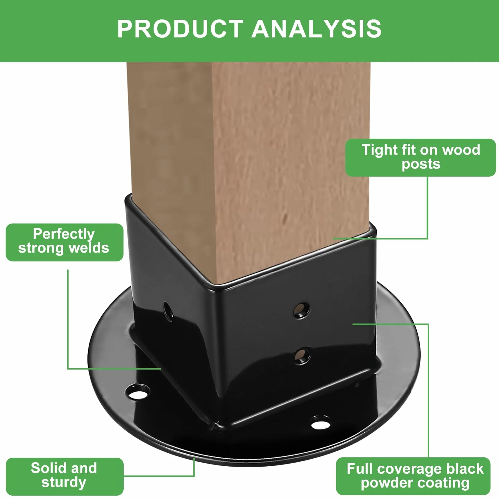 Montaż Base Podstawa Deck 50x50mm Uchwyty do Słupków Kwadratowych