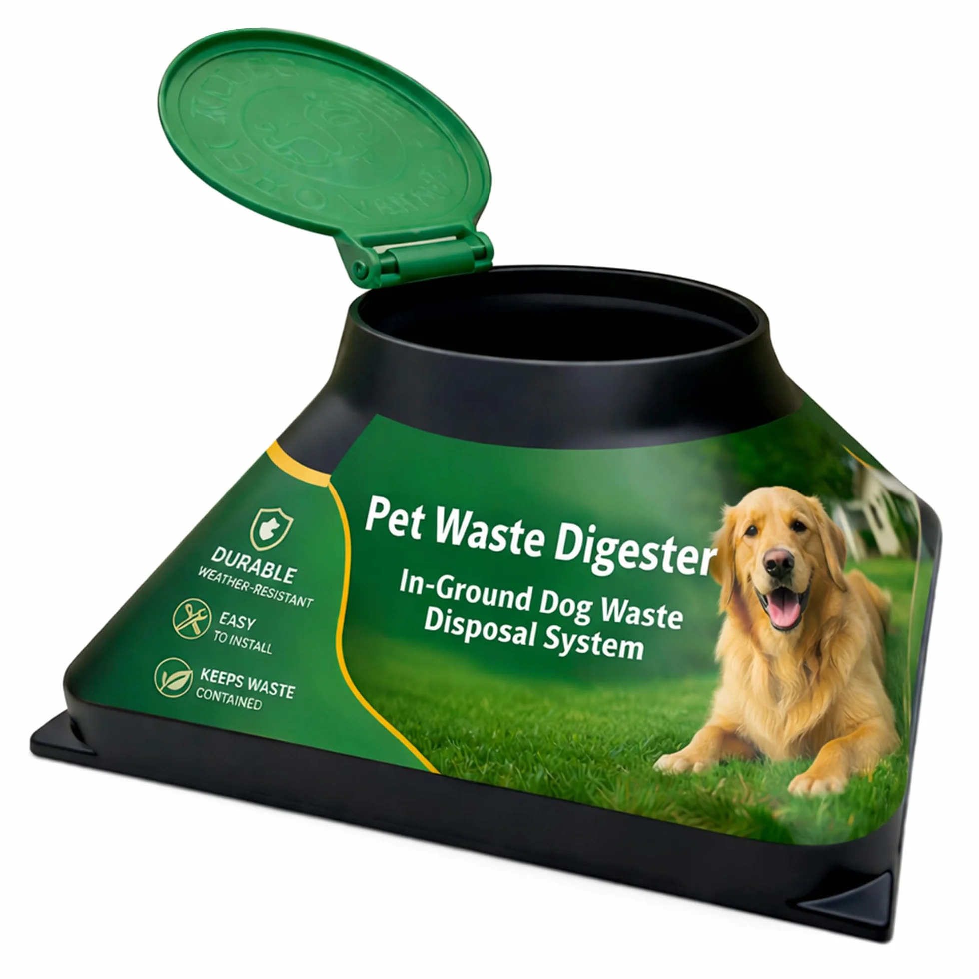 Doggie Dooley "wysokiej jakości system utylizacji psów do wkładania", czarny z pokrywką, zielony