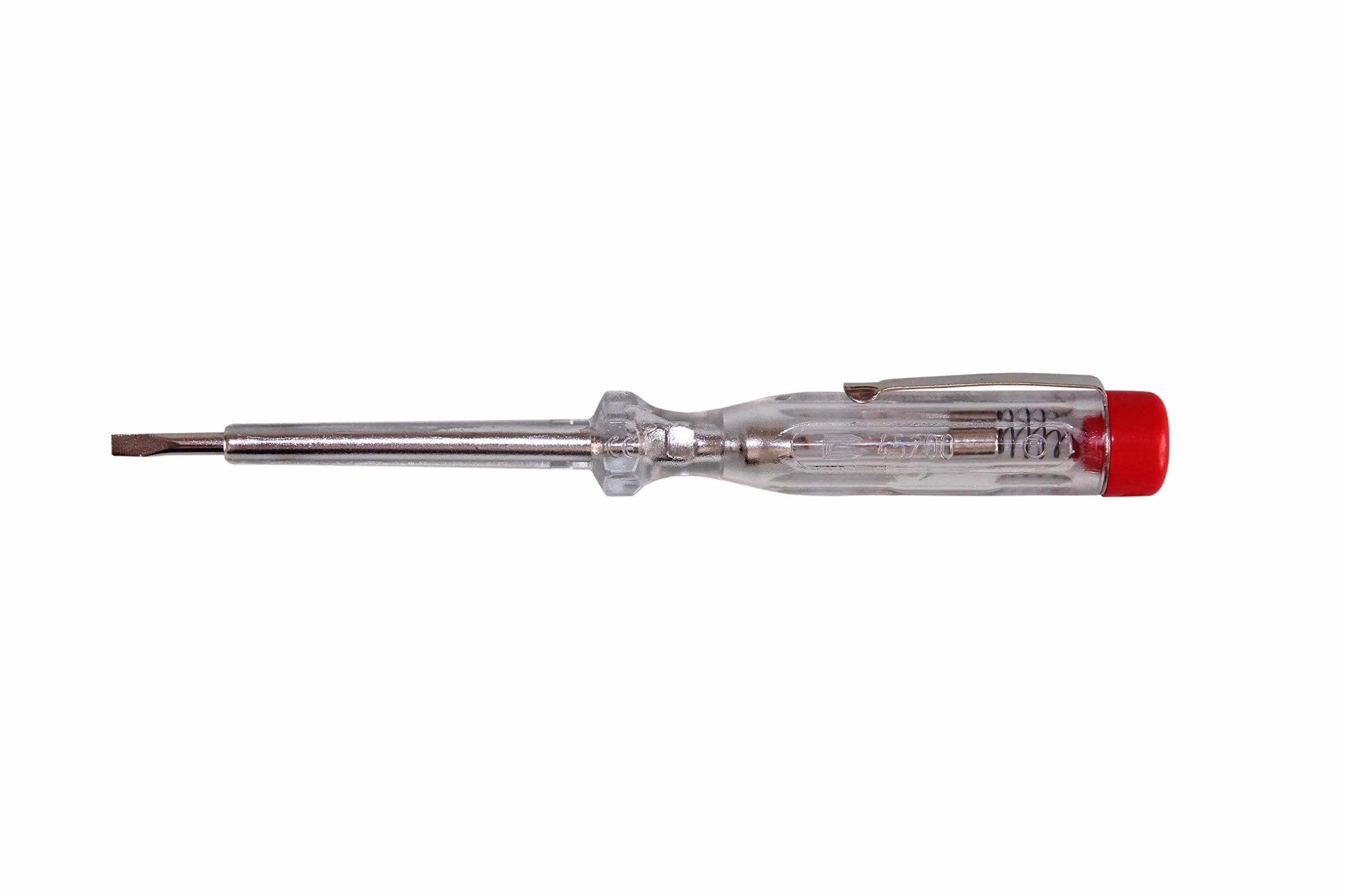 H + H Werkzeug 45200 45500 VDE 45200/45500 tester napięcia/tester fazowy, zestaw do 250 V, 2-częściowy atest GS 0680, Made in Germany, przezroczysty/czerwony, 140 mm/190 mm