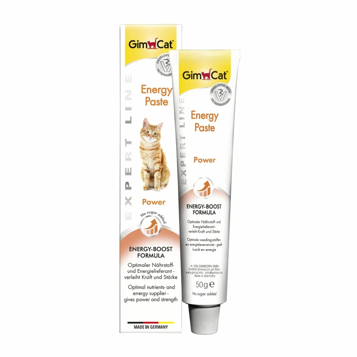 GimCat EXPERT LINE Energy pasta - Funkcjonalny przysmak dla kotów, który dostarcza energię i składniki odżywcze - 1 tubka (1 x 50 g)