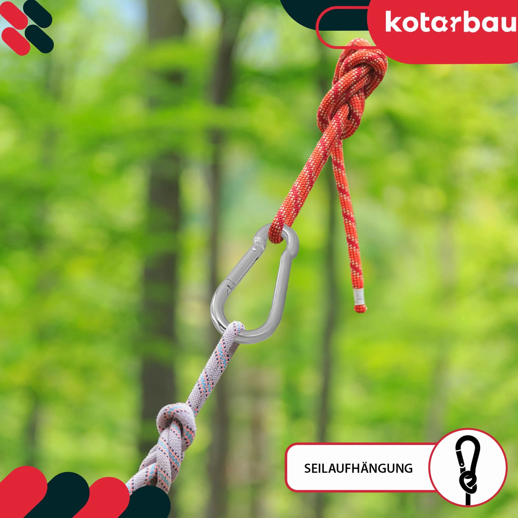 KOTARBAU® Karabińczyk do linek straży pożarnej, wytrzymały do łańcuchów
