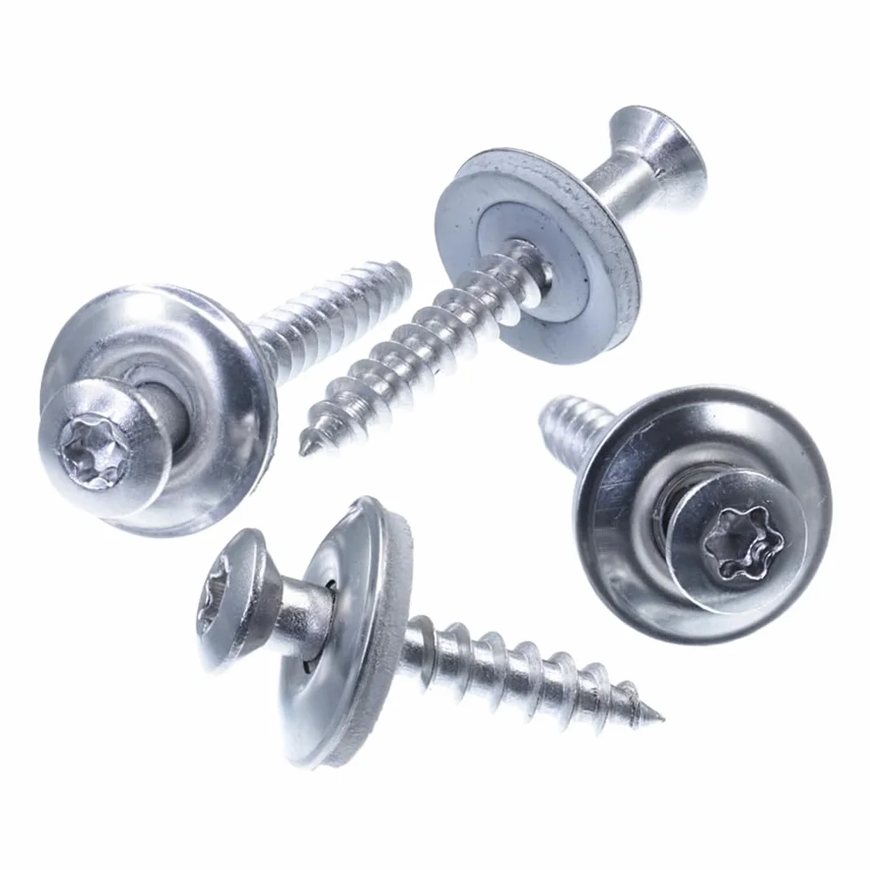 SECCARO Śruba z dozownikiem 4,5 x 45 mm, stal nierdzewna A2, podkładka uszczelniająca EPDM 15 mm, TX/gniazdo sześciokątne, 100 sztuk